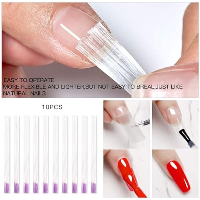 12 Pieces Fiberglass Nail Extension Silk,Nails Tips Quick Extension Fiberglass Fiber Silk False Nails Tips Salon Tool Accessories For UV Gel Nails Art - Image 2
